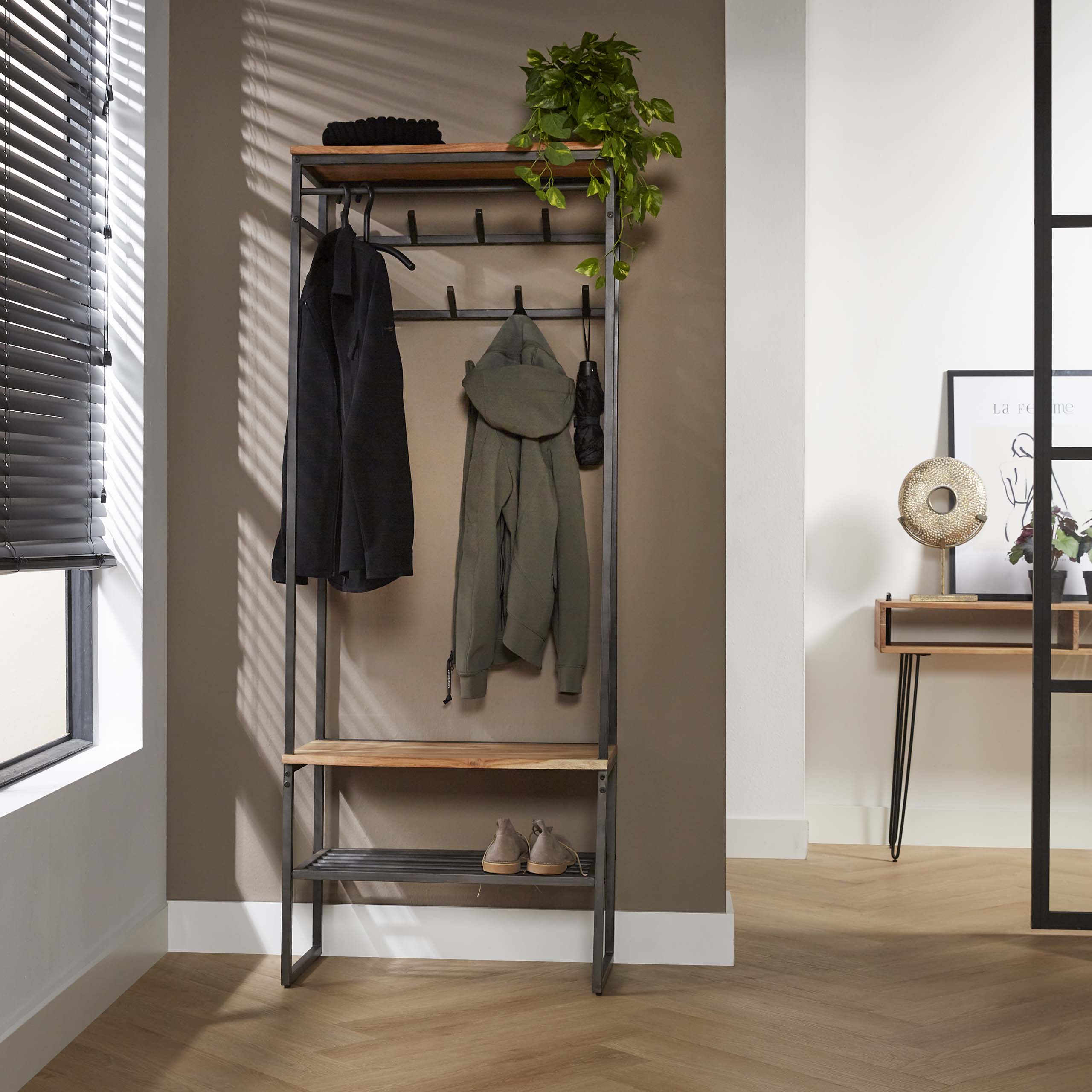 Garderobemeubel Edge / Massief acacia