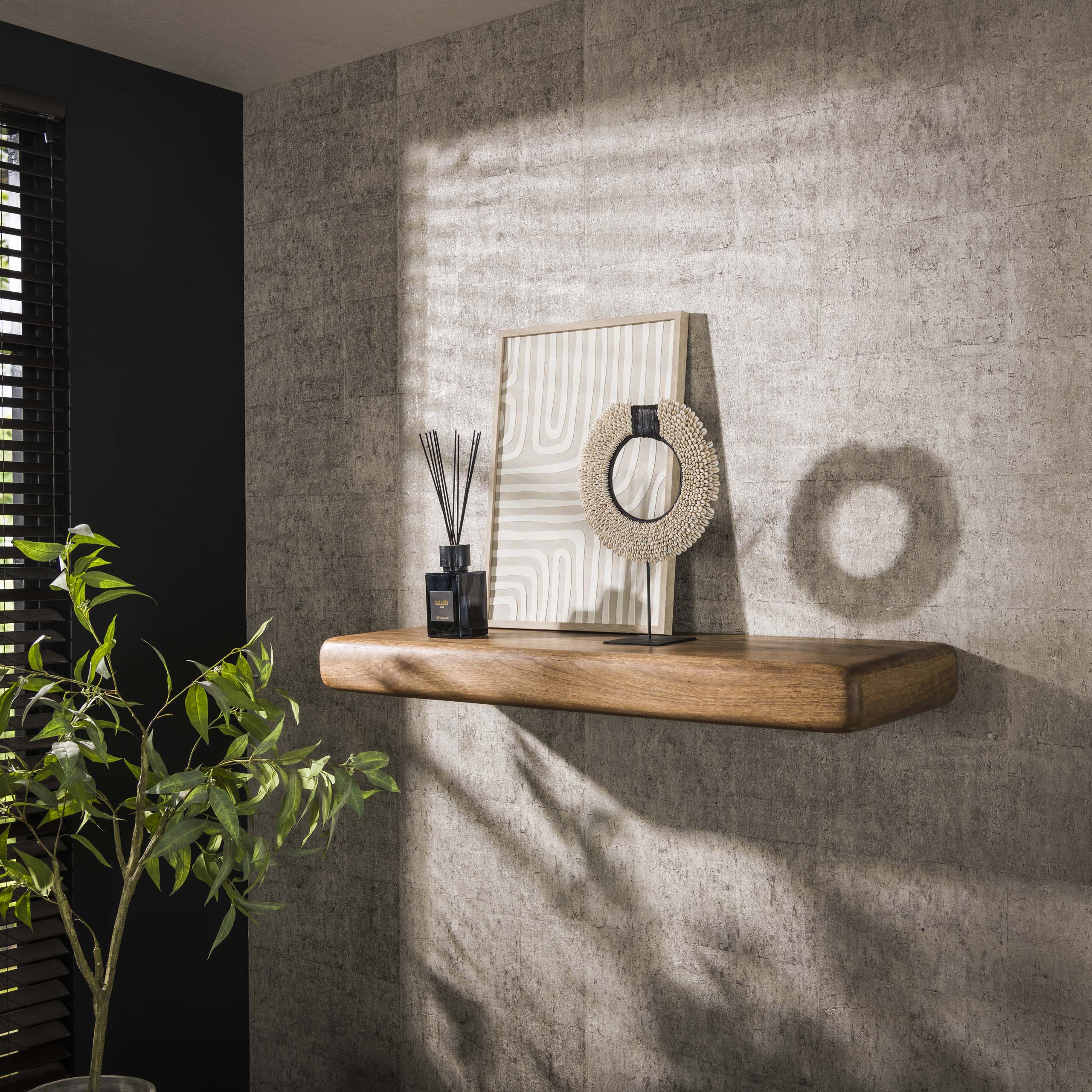 Wandplank Sleek 118cm / Massief mango zand