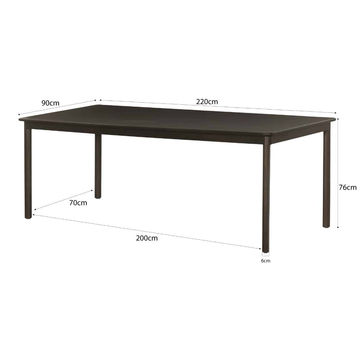 Livingfurn eettafel Tobago Espresso 220cm
