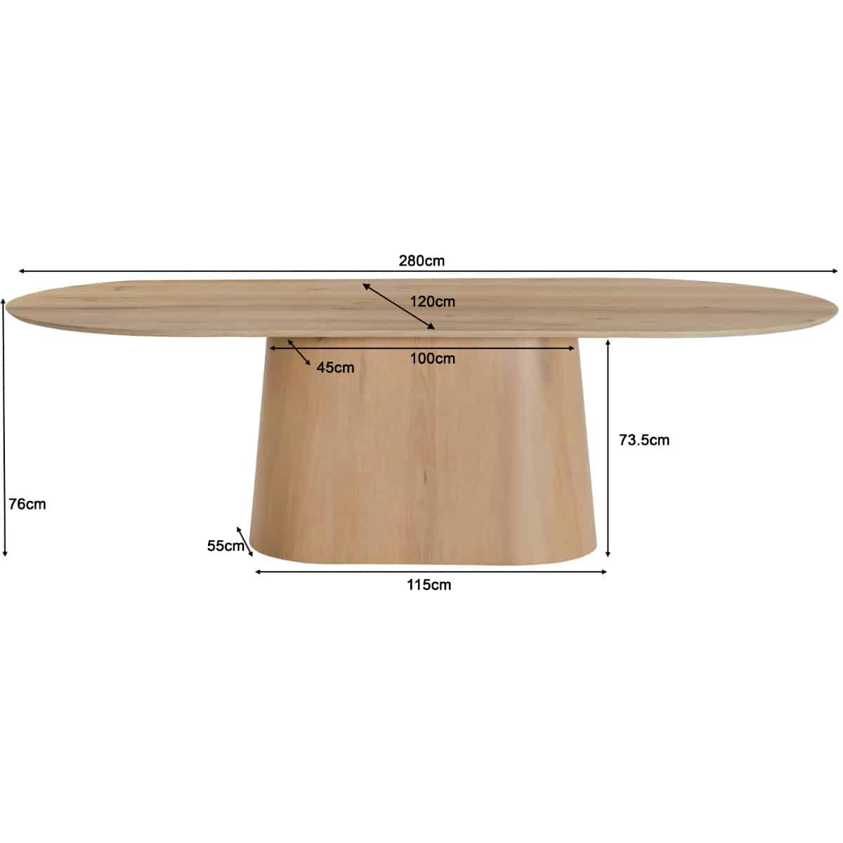 Livingfurn eettafel Novero 280cm