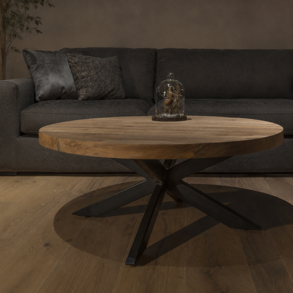 SHOWMODEL UrbanSofa salontafel Robin rond acacia blank spider leg