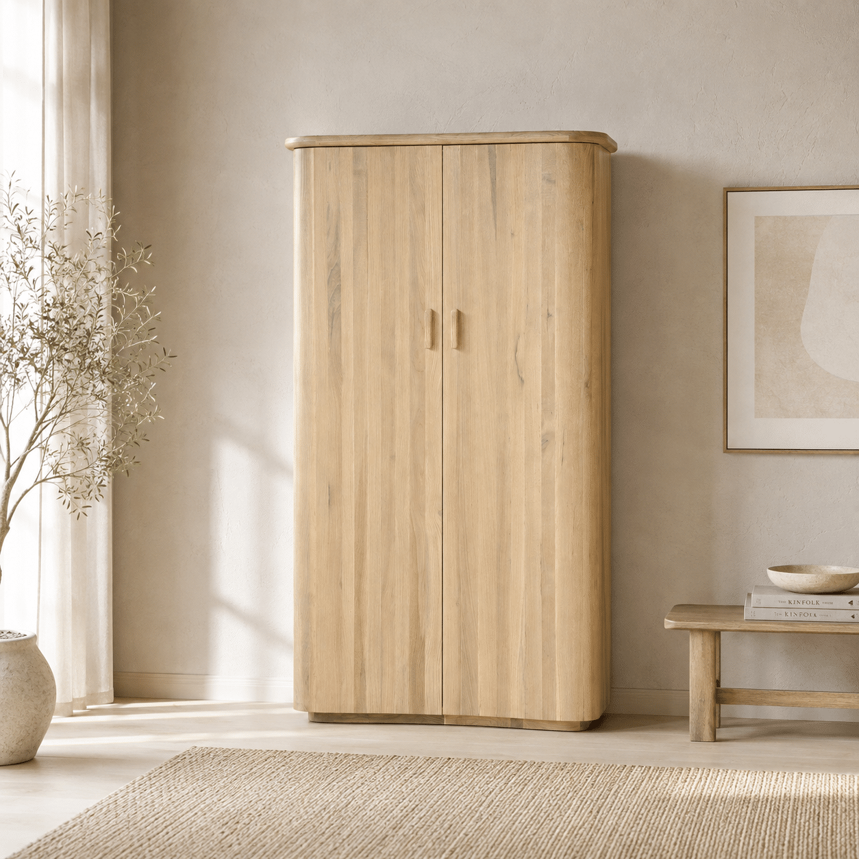 Eleonora opbergkast Josh 120x50x210 cm eiken naturel