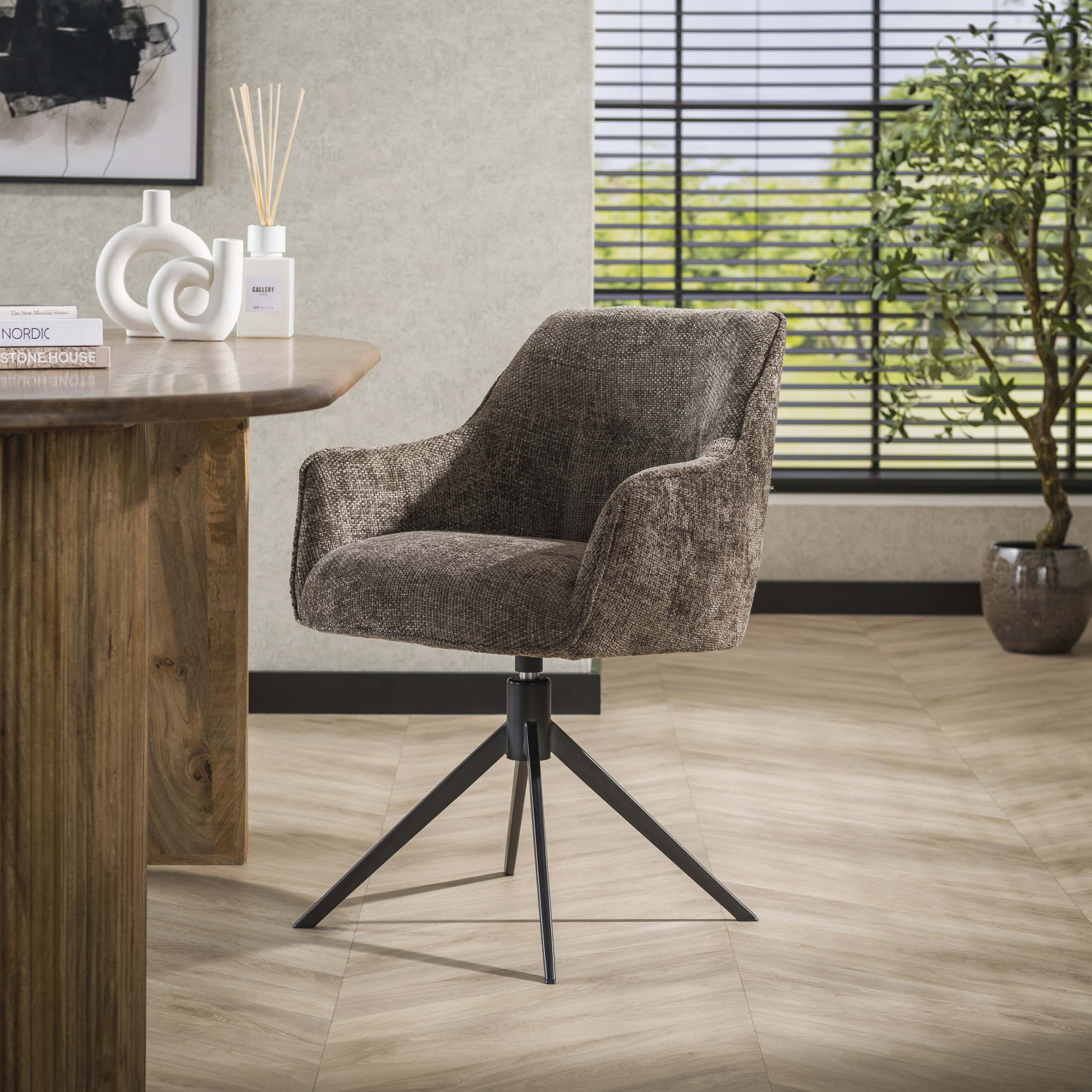 Armstoel Pull draaibaar verpakt per 2 / Hoven taupe