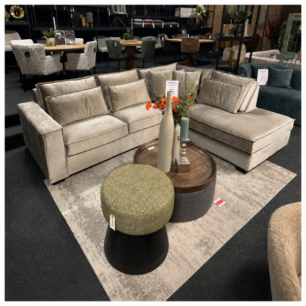 SHOWMODEL UrbanSofa hoekbank Merano Bergamo Croco Silver