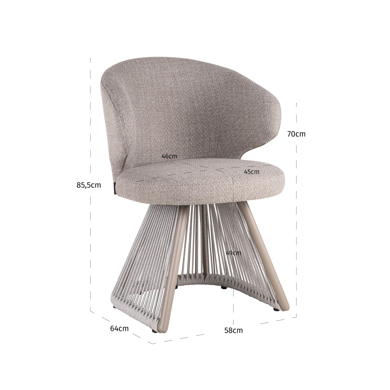 Richmond Interiors outdoor eetkamerstoel Nuba Grijs