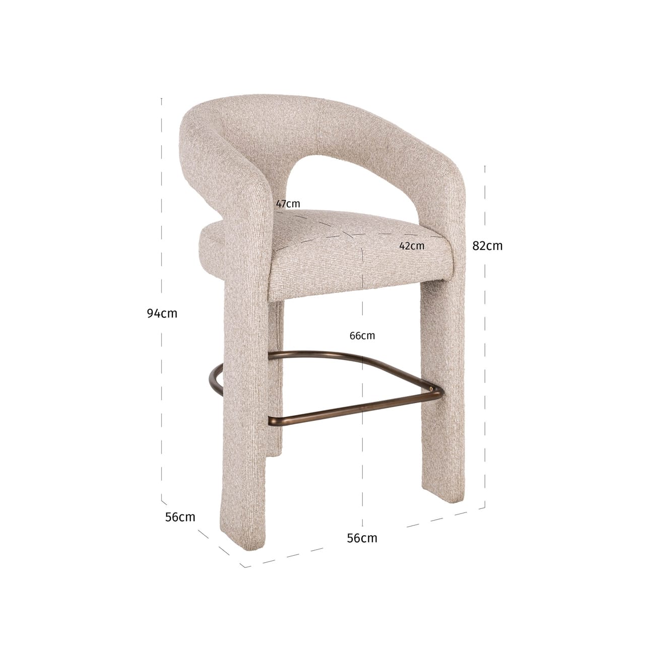 Richmond Interiors barstoel Belle met arm biscotti