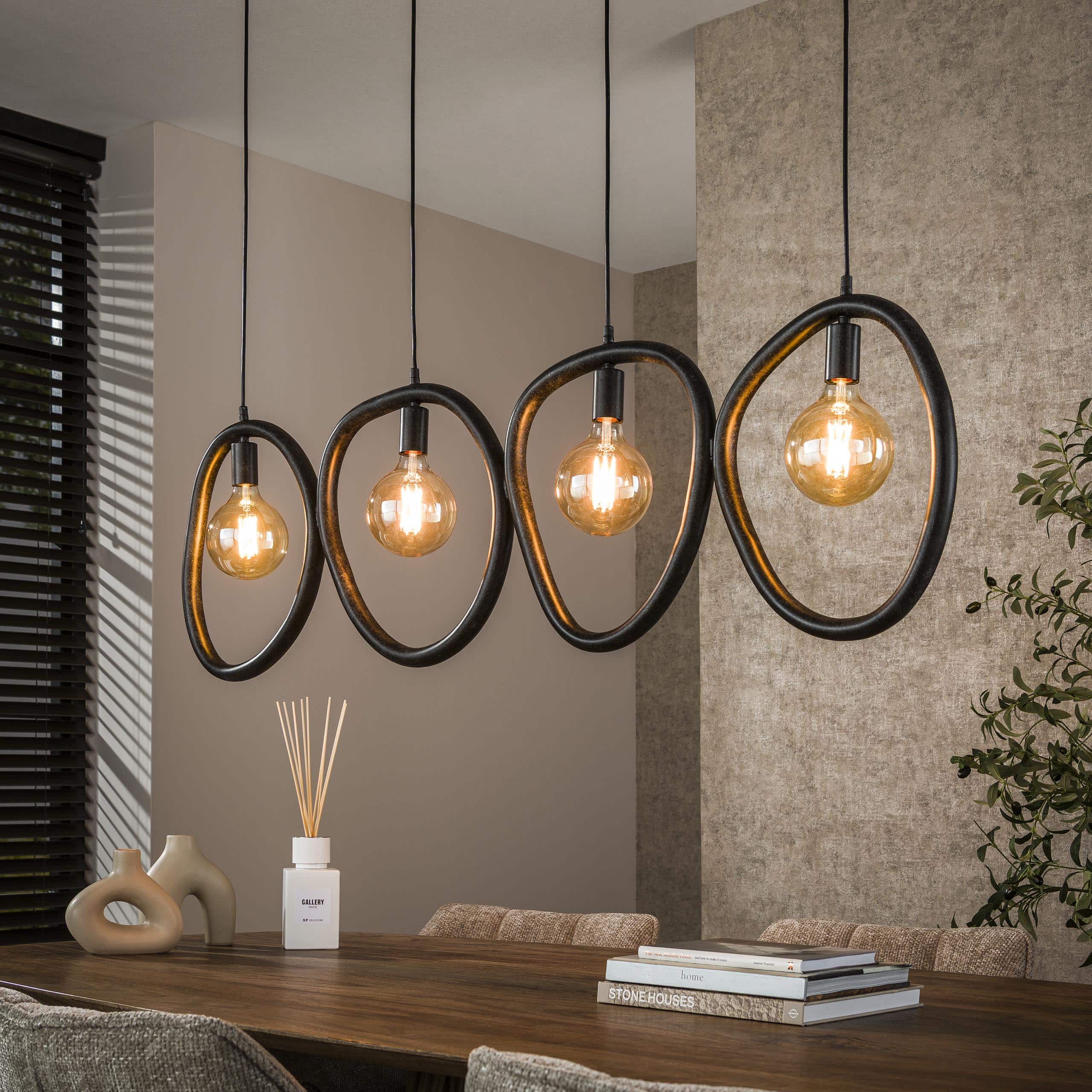 Hanglamp Pebble 4-lichts / Artic zwart