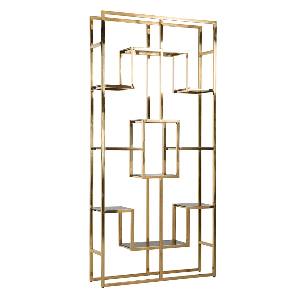 Richmond Interiors wandkast Magnus 108x30x230 cm metaal glimmend goud