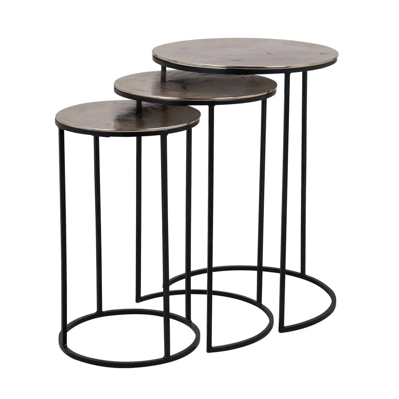 Richmond Interiors salontafel Nolan set van 3 aluminium