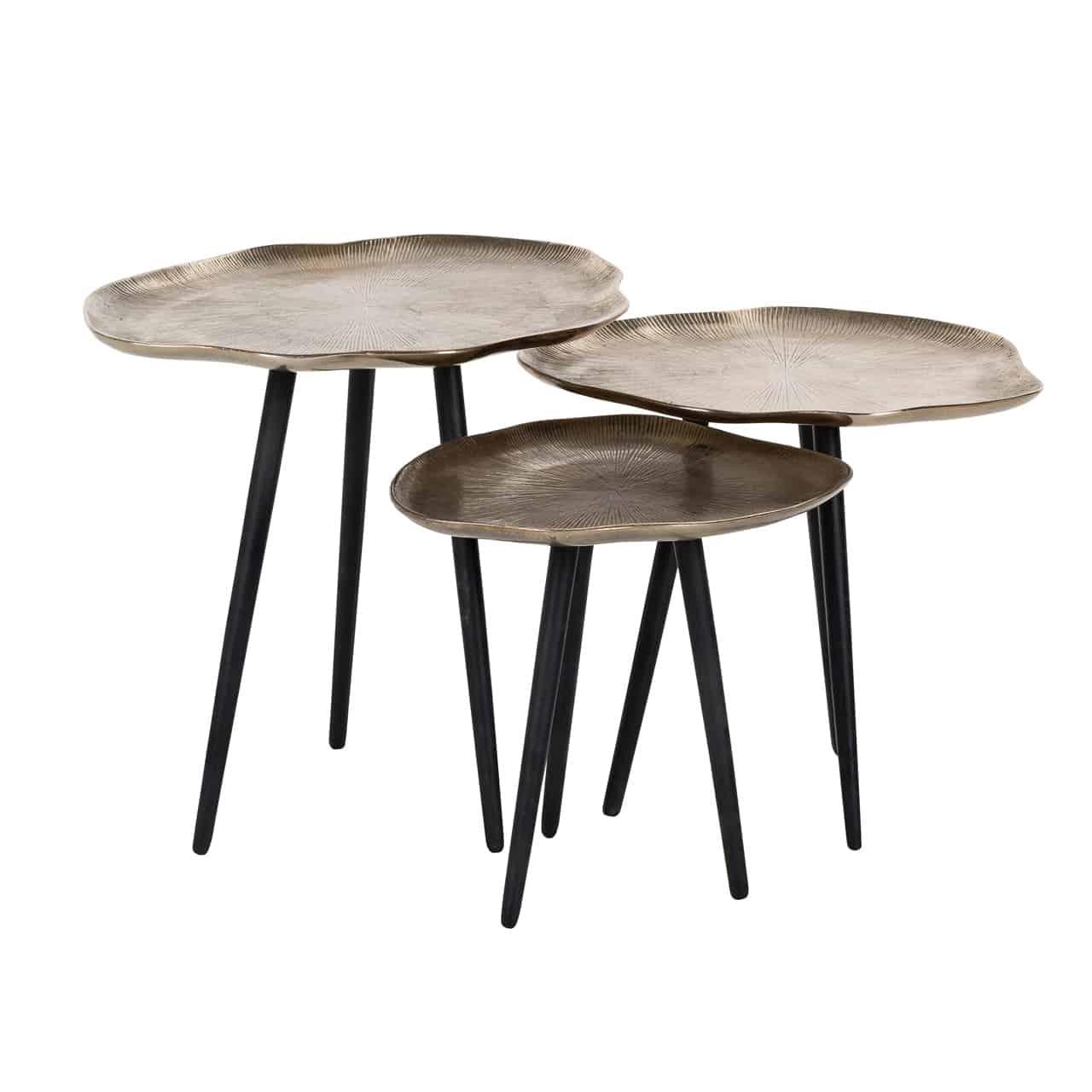 Richmond Interiors salontafel Volenta set van 3 aluminium