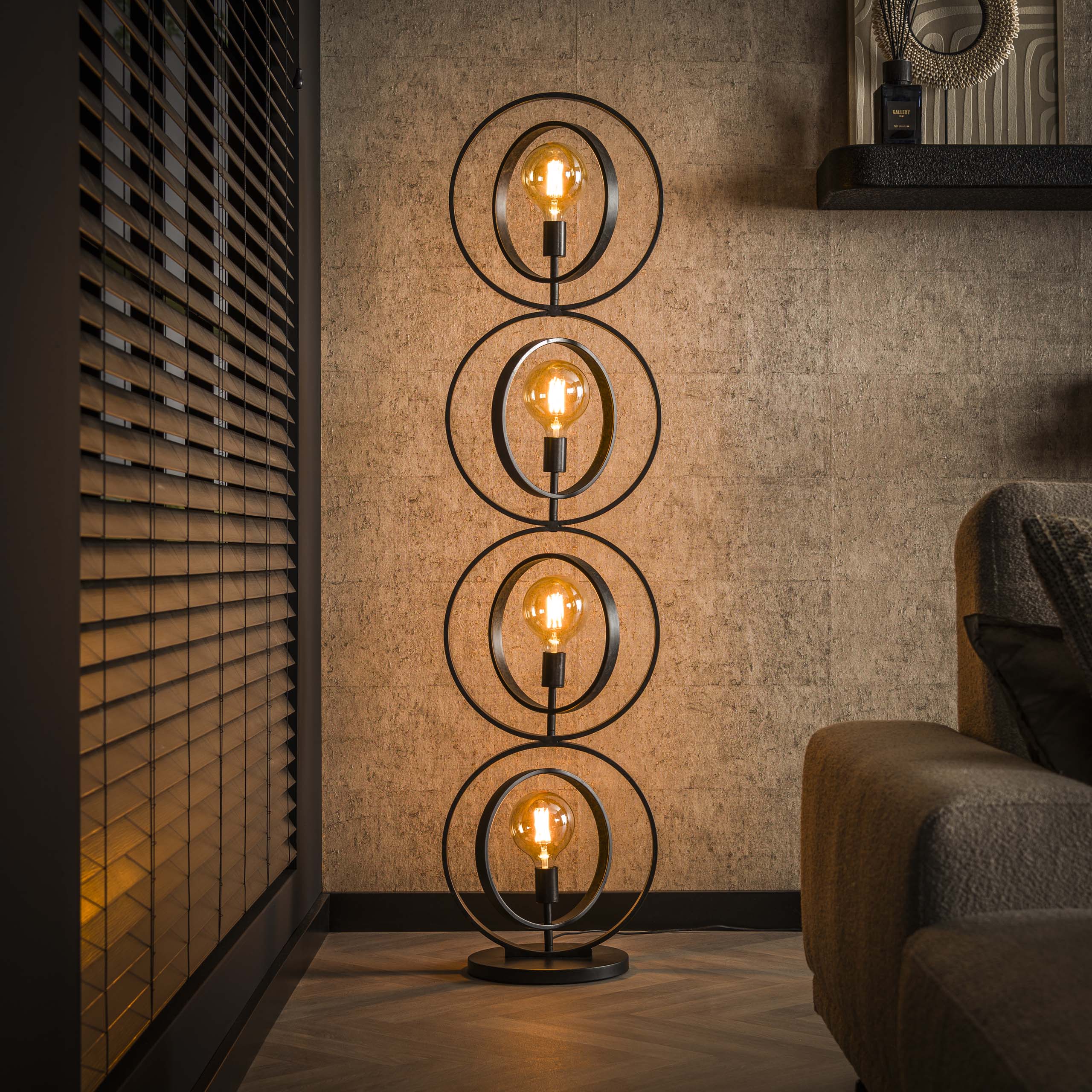 Vloerlamp Turn Around 4-lichts / Charcoal