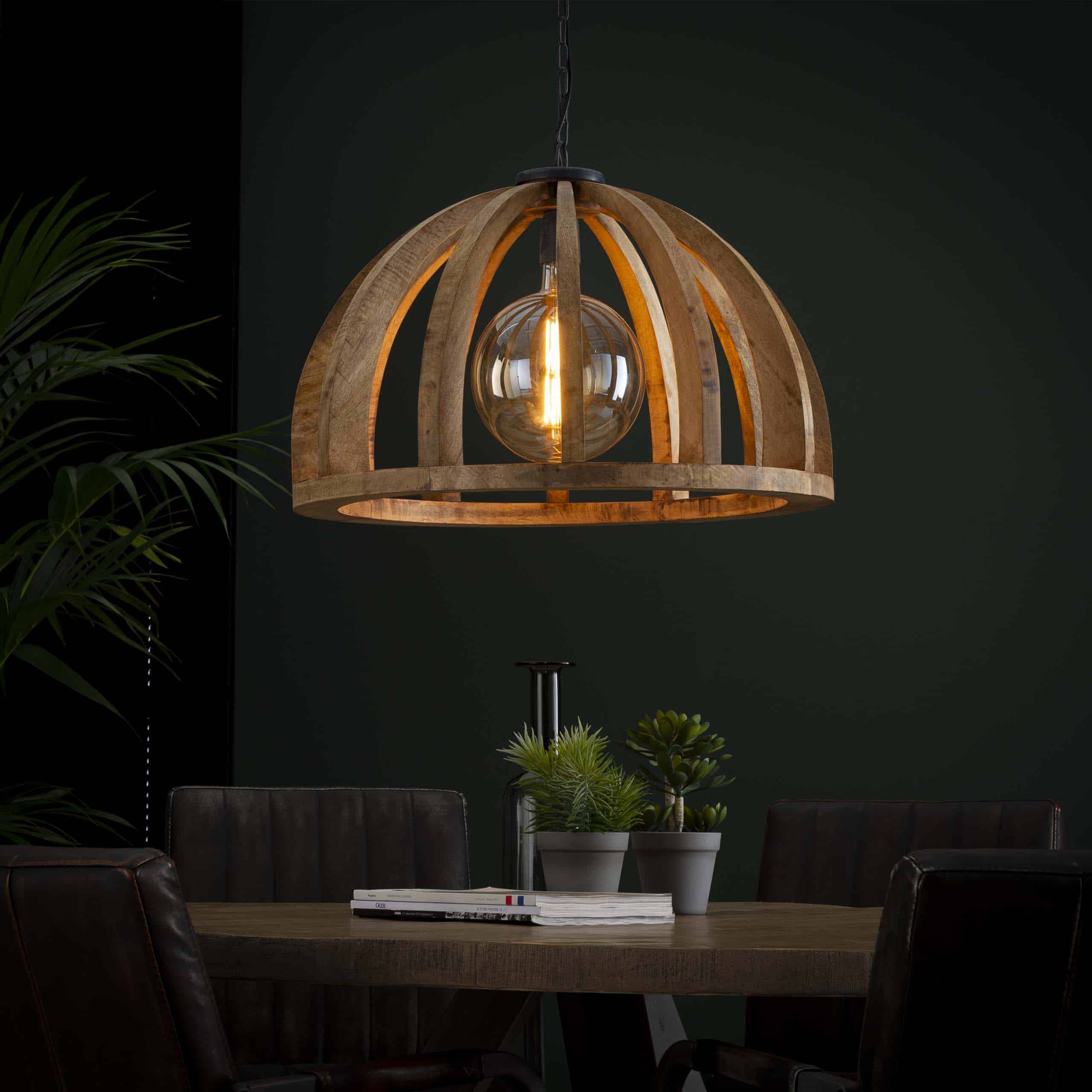 Hanglamp Orba 1-lichts Ø60cm / Massief mango