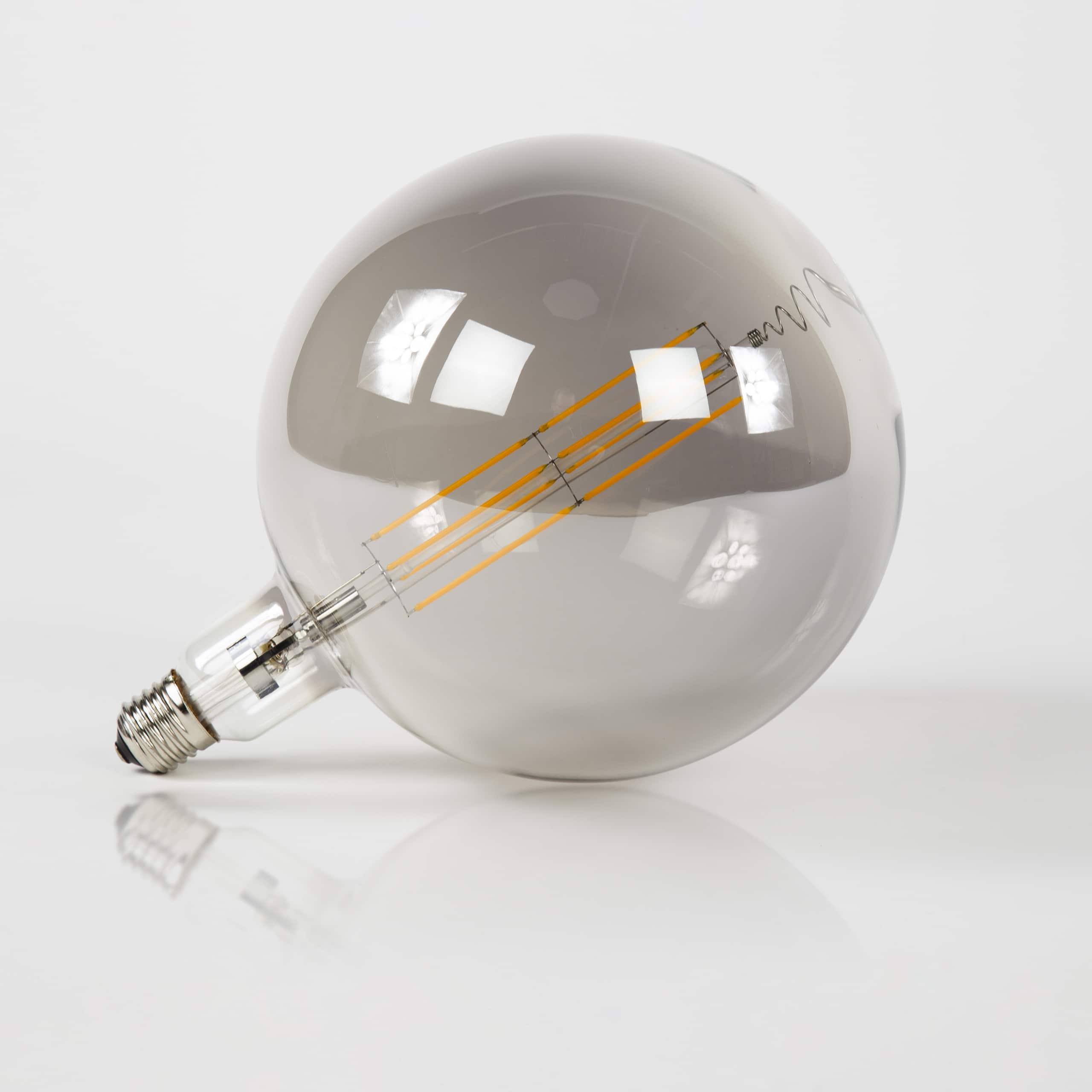 Lichtbron LED [G200] filament bol Ø20cm / Smoke grey glas