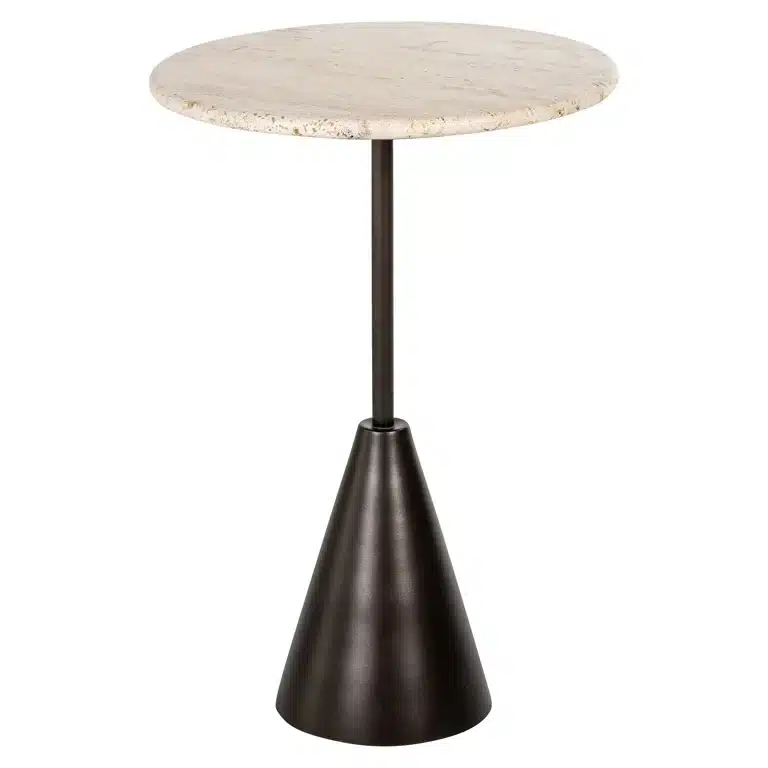 Richmond Interiors bijzettafel avalon 39x39x55 cm travertin
