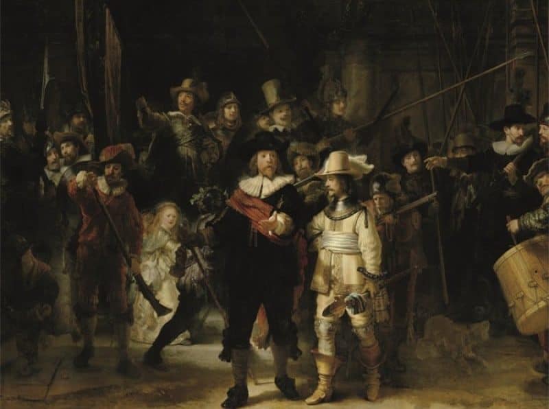 Schilderij Nightwatch glans aluminium