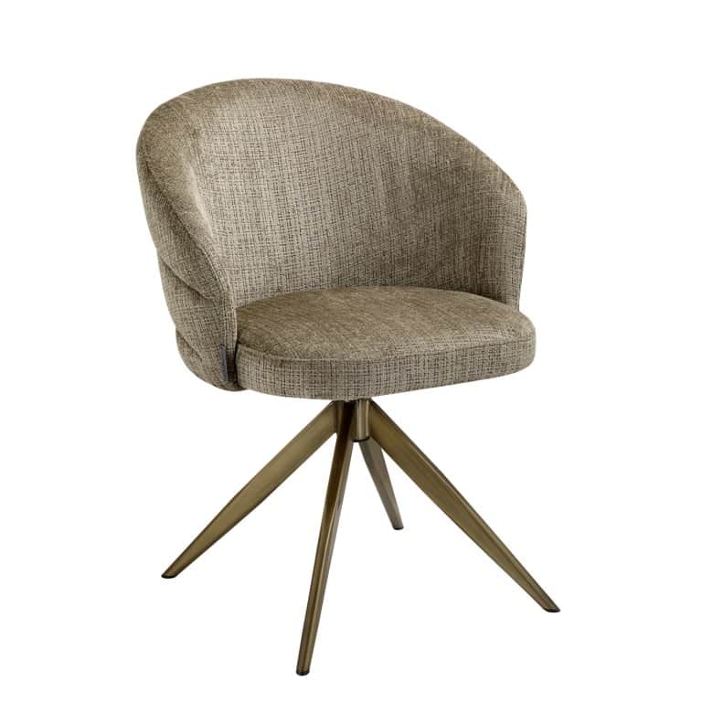 Richmond interiors eetkamerstoel Zendaya draaibaar met arm taupe