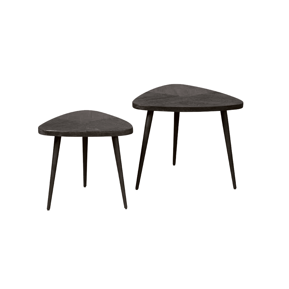Tower Living bijzettafel set van 2 Viola black mangohout