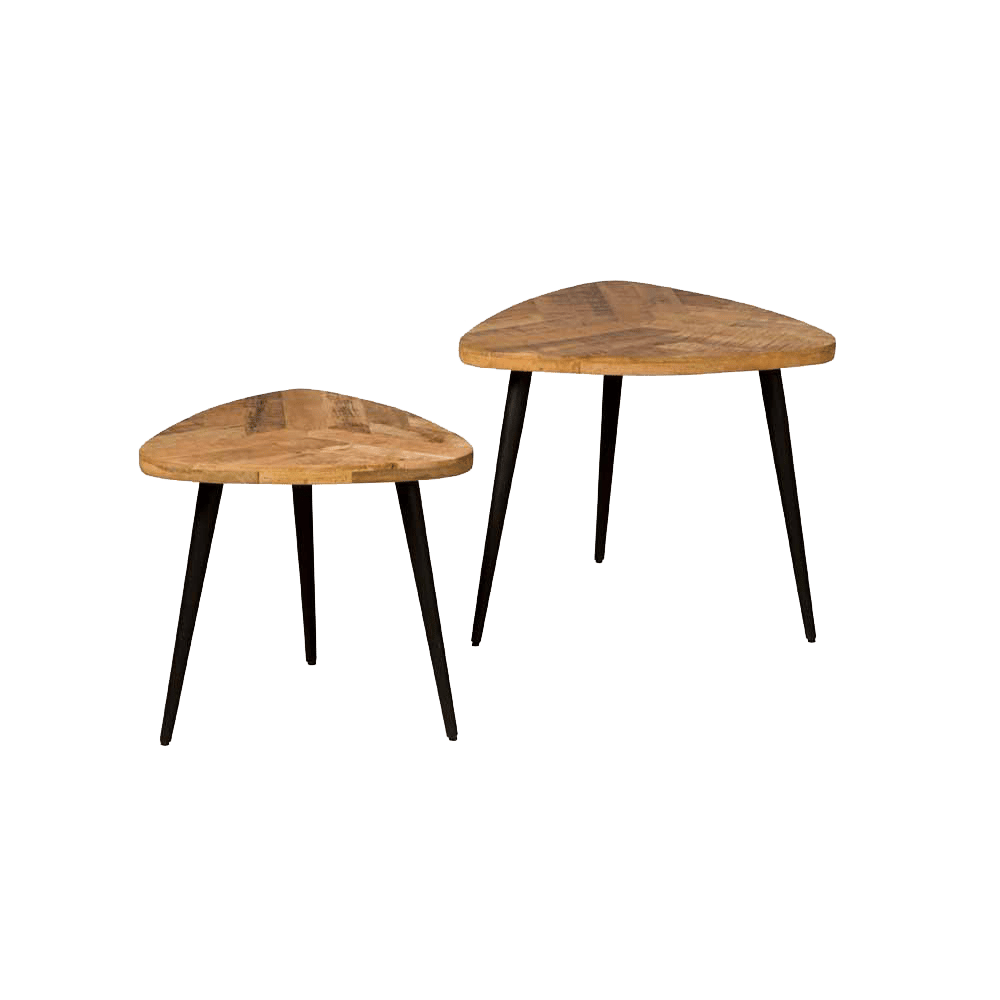Tower Living bijzettafel set van 2 Viola nature mangohout