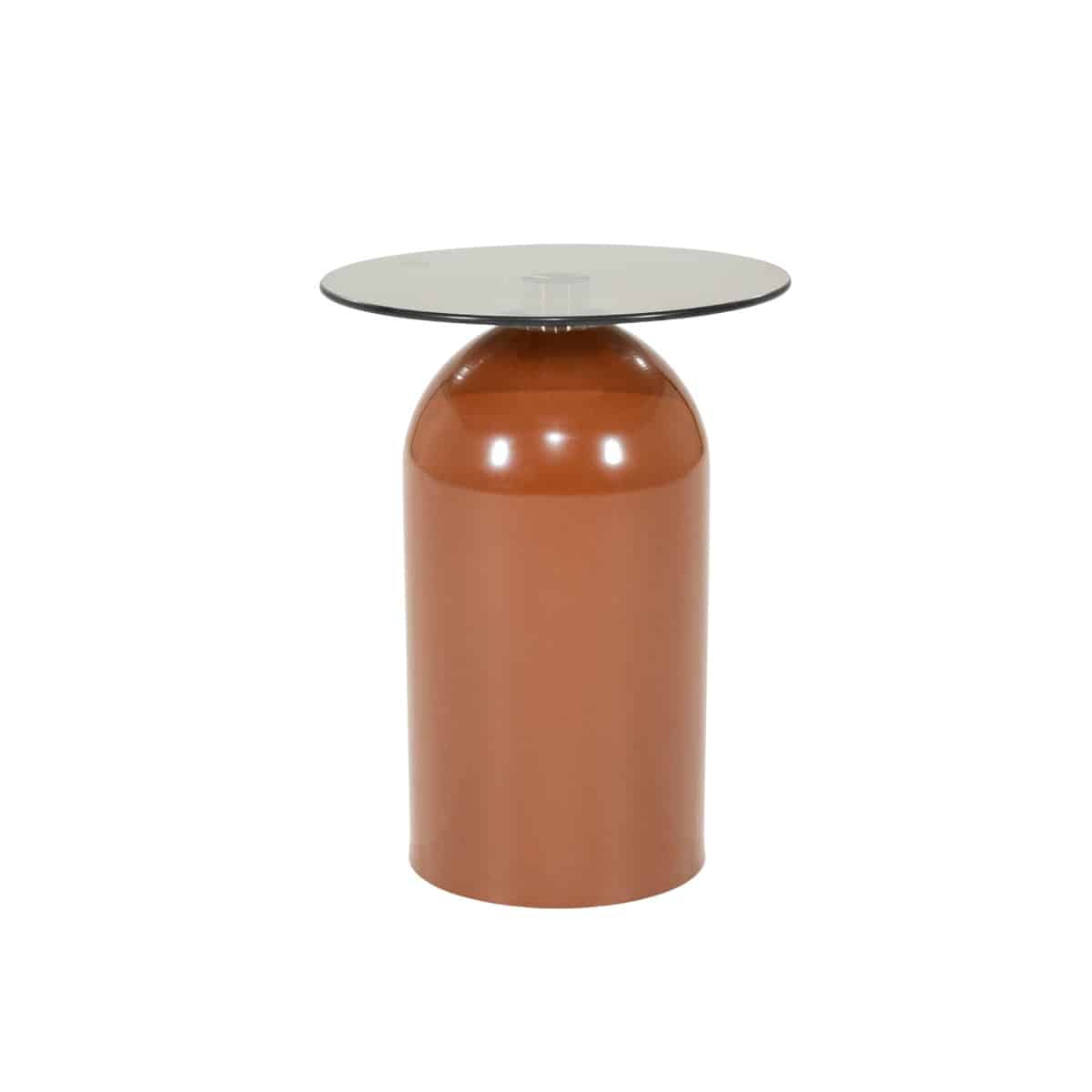 By-Boo bijzettafel Irona caramel 39,5x39,5x52 cm glas
