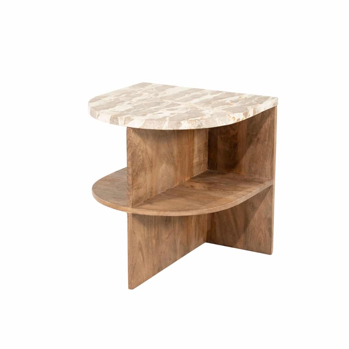 By-Boo bijzettafel Marbelon 44x44x46 cm marmer