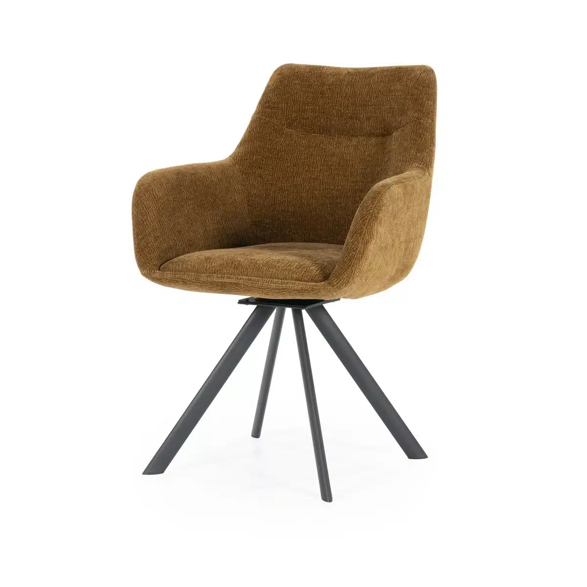 By-Boo eetkamerstoel Bliss met arm mustard (set van 2)