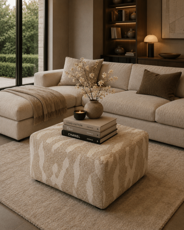 By-Boo poef Rytm groot beige