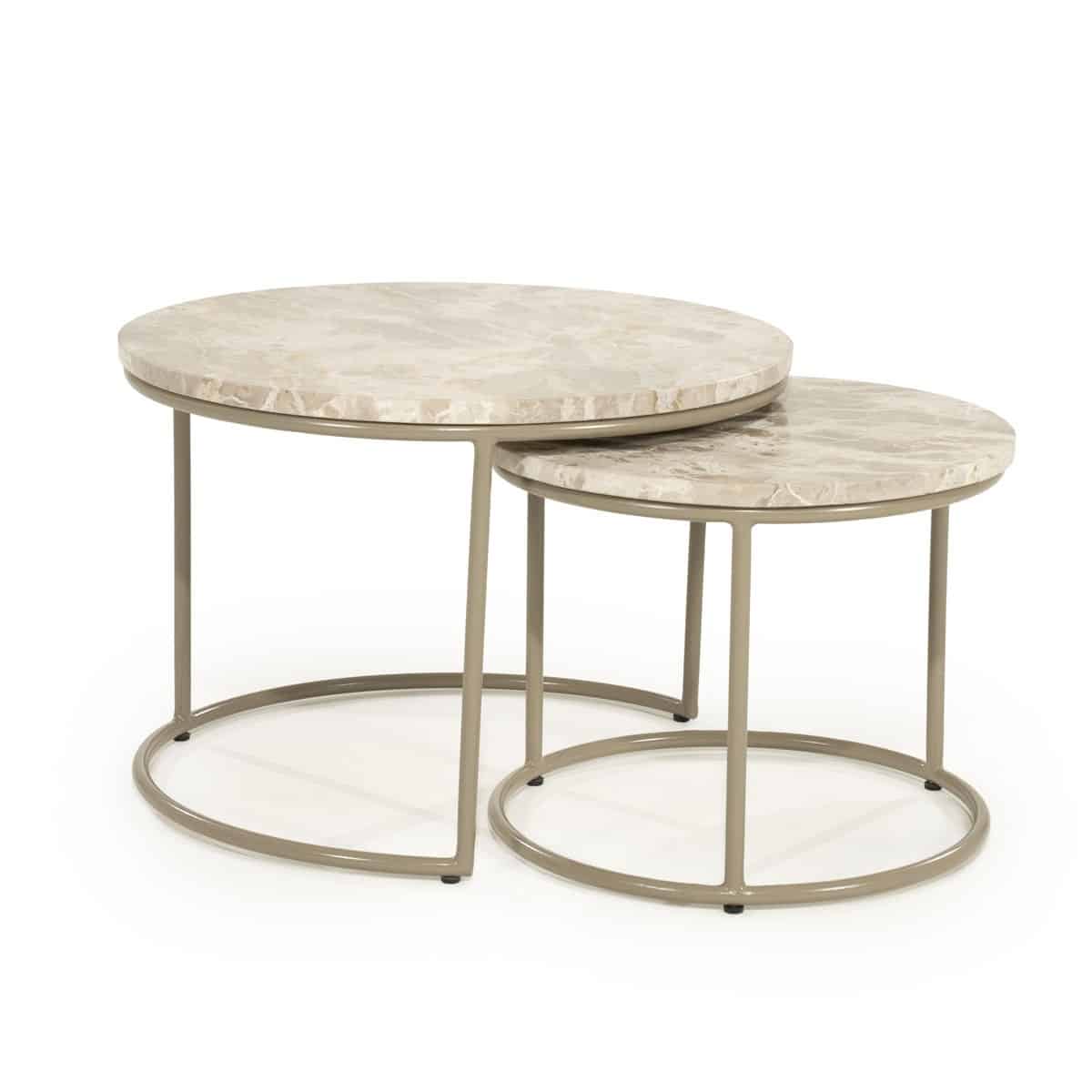 By-Boo salontafel Alvar set van 2 marmer