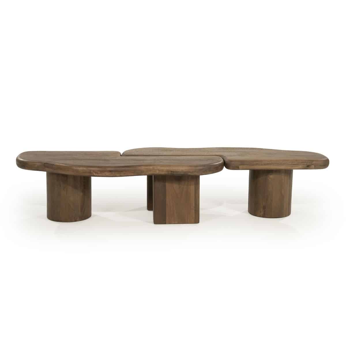 By-Boo salontafel Yuo 100x80x30 cm bruin mangohout