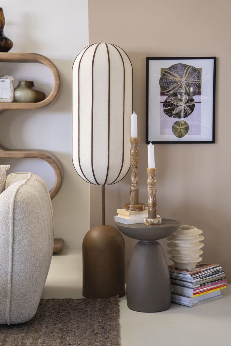 By-Boo vloerlamp 35x35x145 cm Cocoon bruin linnen