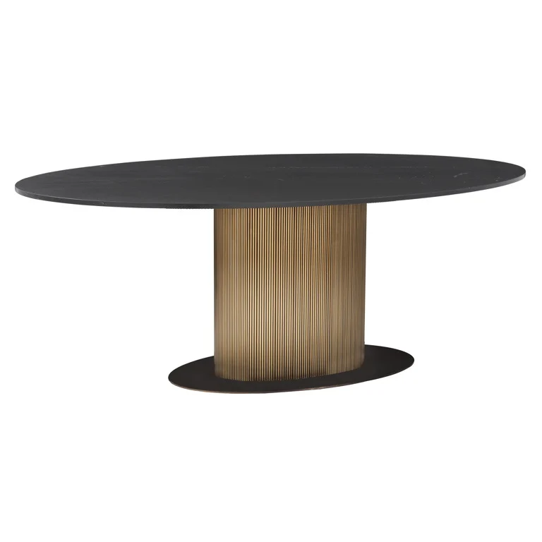Richmond Interiors eettafel Ironville 235 cm ovaal marmer