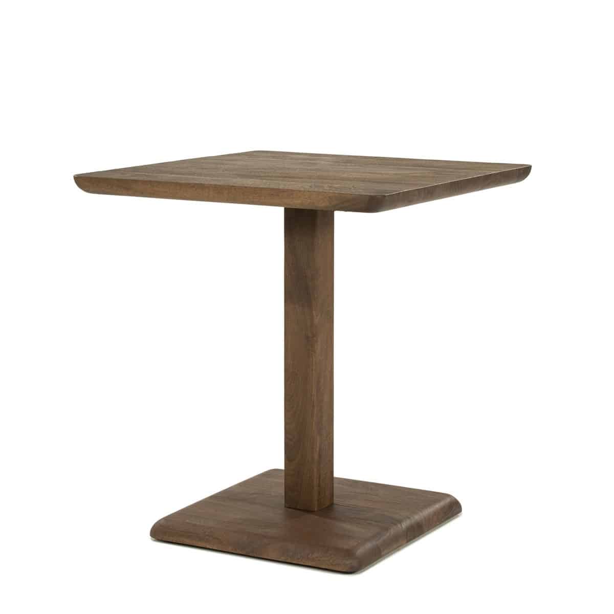 Eleonora bistrotafel Florent vierkant 70x70x76 cm mangohout lichtbruin