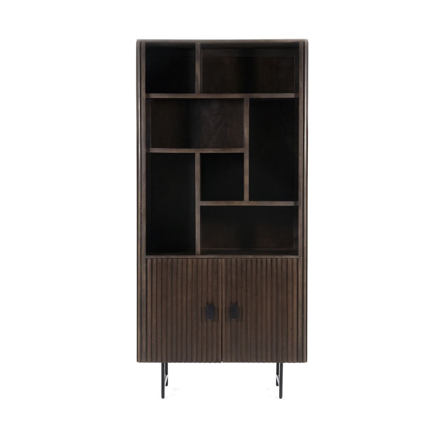 Eleonora boekenkast Remi 96x37x188 cm mangohout bruin