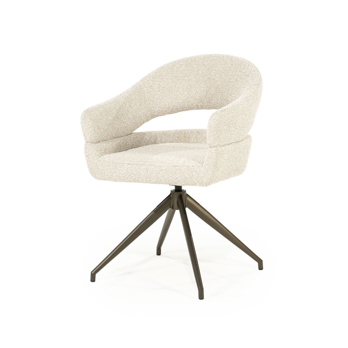 Eleonora eetkamerstoel Hailey draaibaar met arm beige