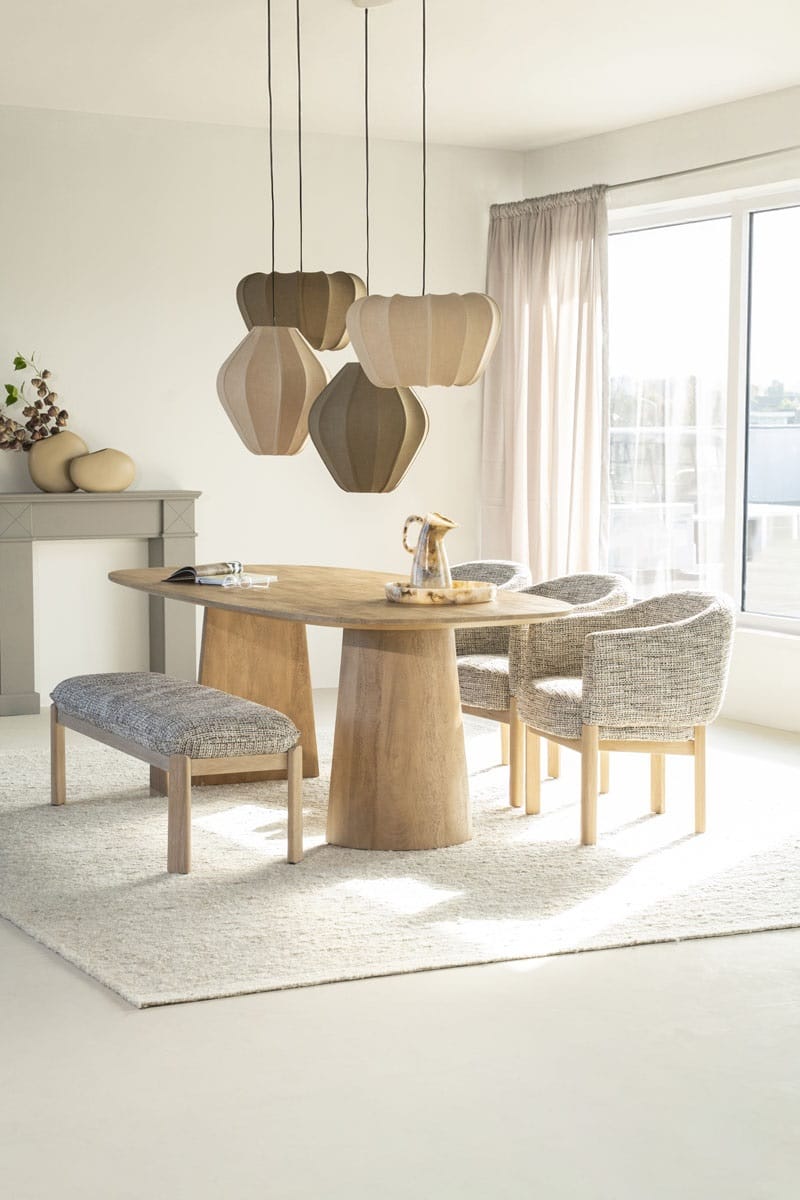 Eleonora eetkamerstoel Micha met arm taupe