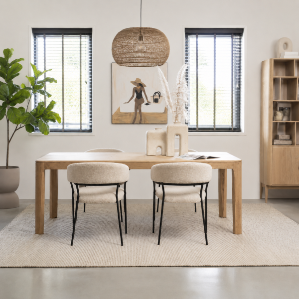 Eleonora eettafel Harvey 160x90x76 cm naturel eiken