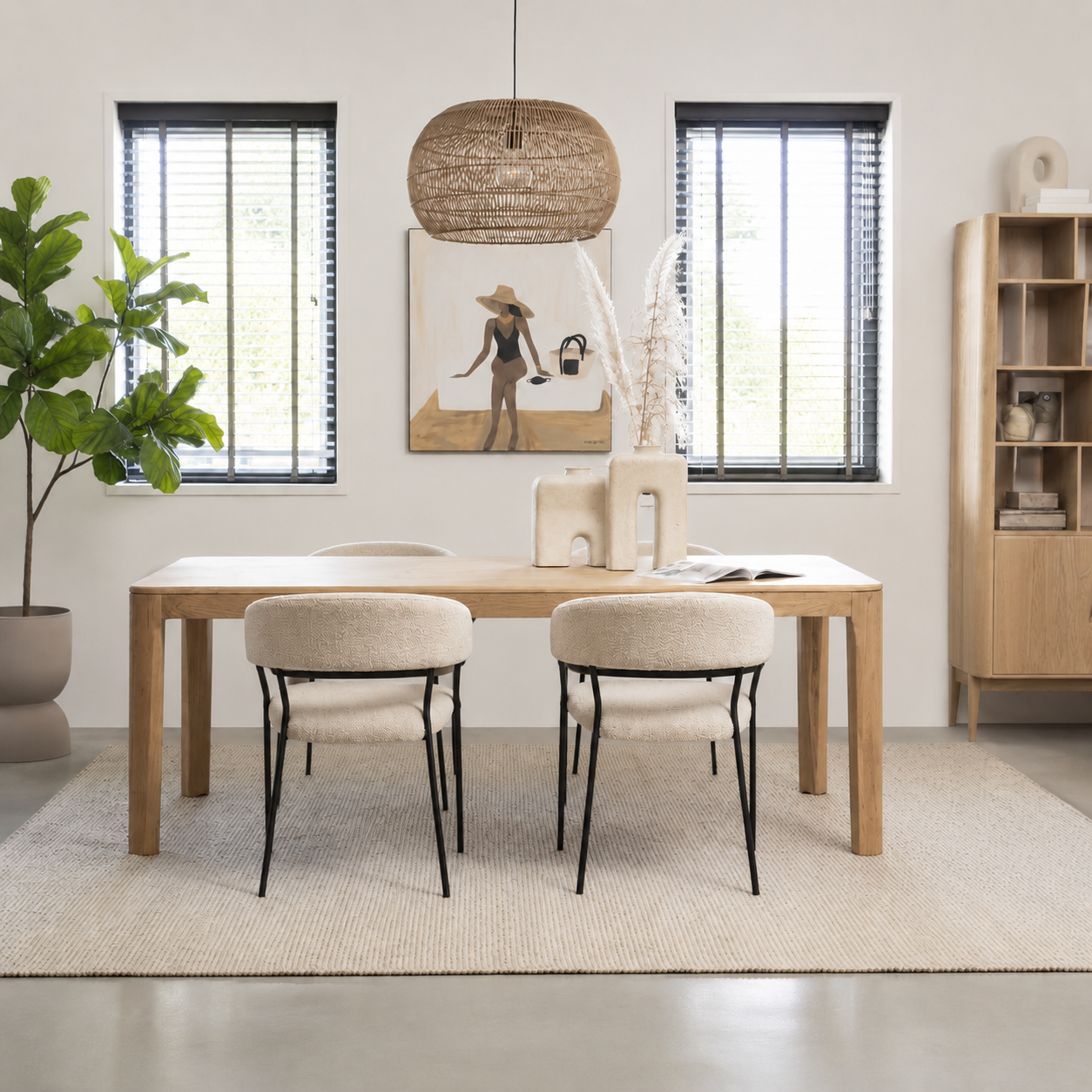Eleonora eettafel Harvey 160x90x76 cm naturel eiken