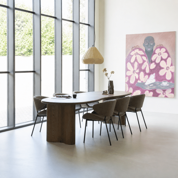 Eleonora eettafel Josh 300x110x77 cm bruin eiken