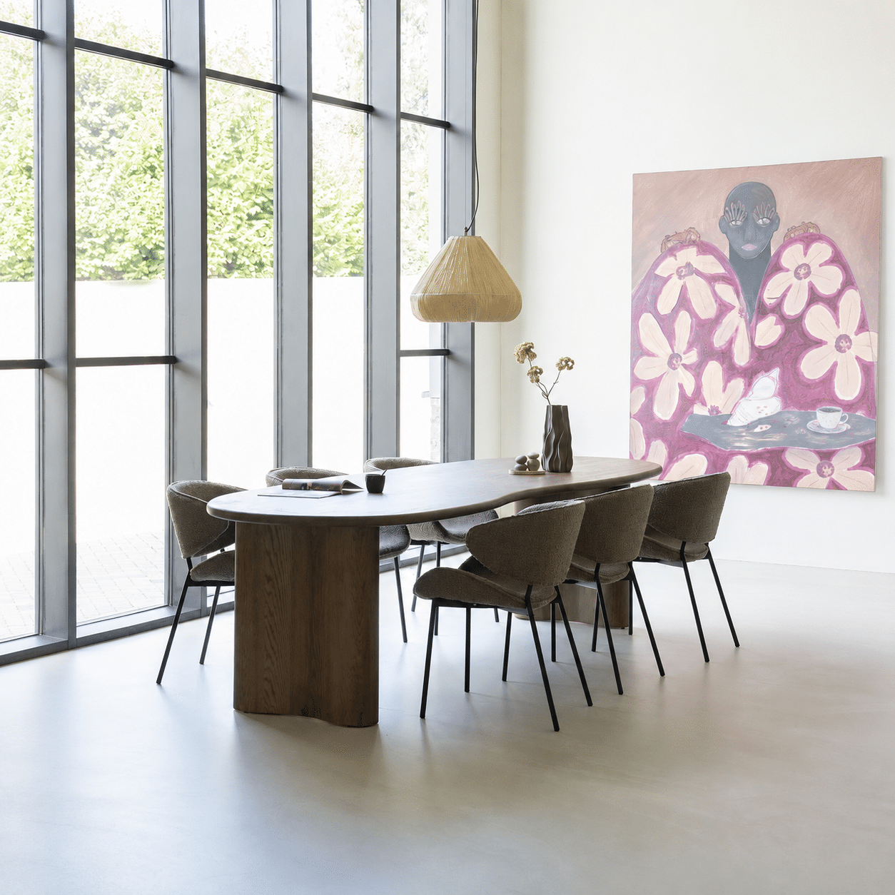 Eleonora eettafel Josh 300x110x77 cm bruin eiken