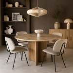 Eleonora eettafel Sara 130x130x76 cm travertin