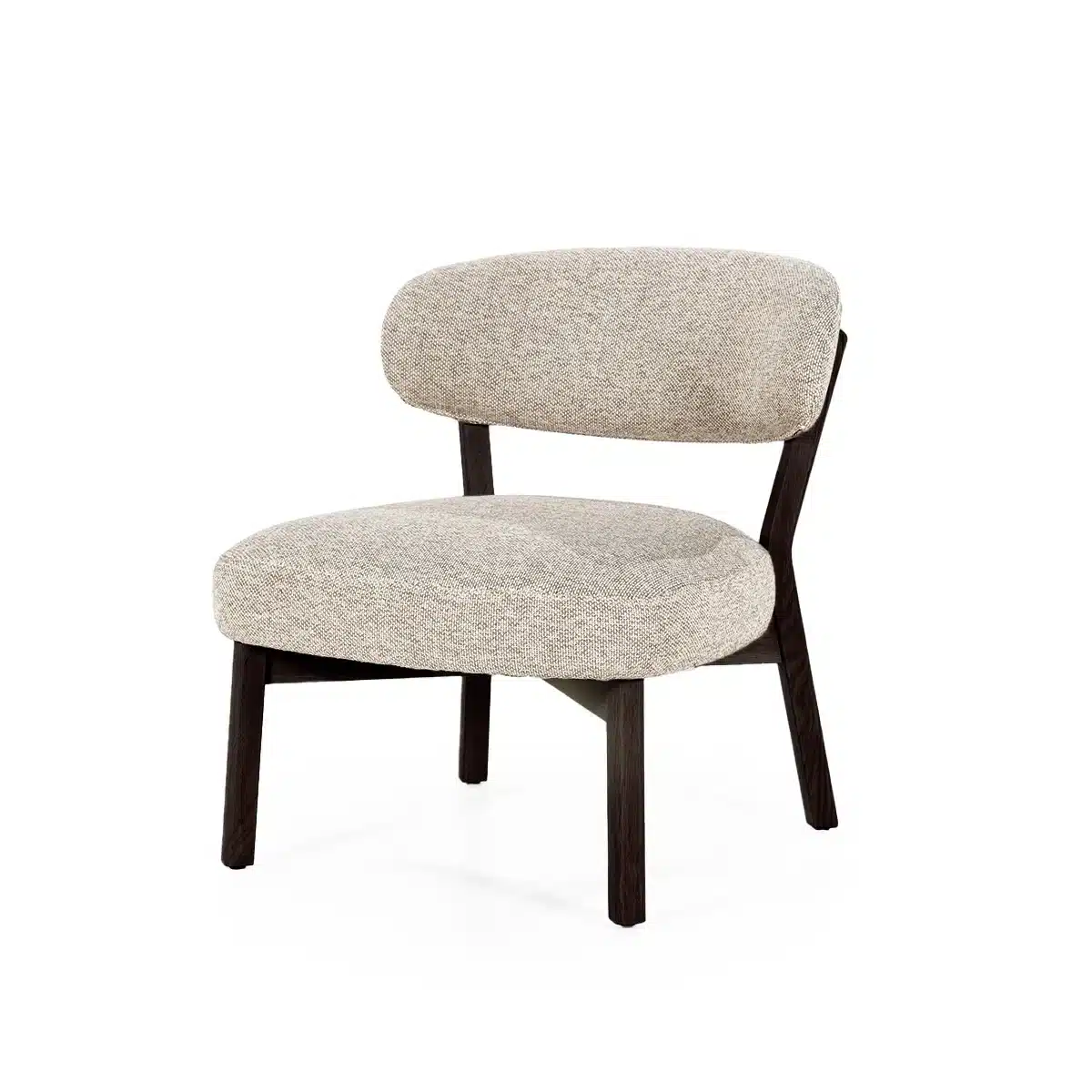 Eleonora fauteuil Mikky taupe onderstel bruin