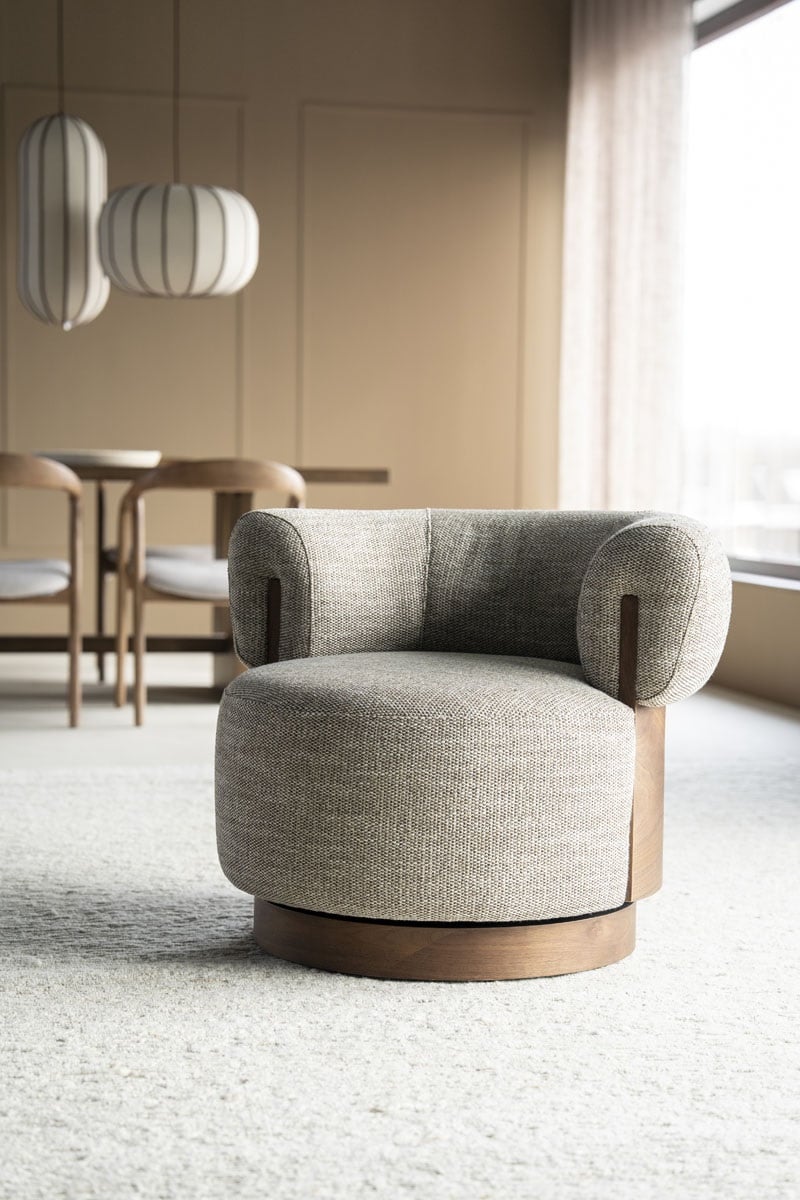 Eleonora fauteuil Nila met arm taupe
