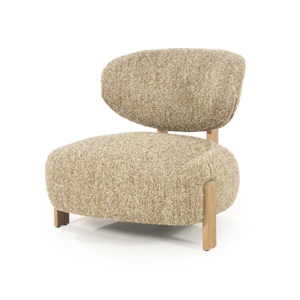 Eleonora fauteuil Reza taupe onderstel naturel