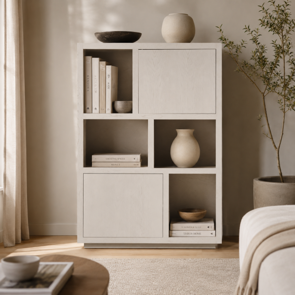 Eleonora opbergkast Helsinki 120x42x170 cm eiken taupe