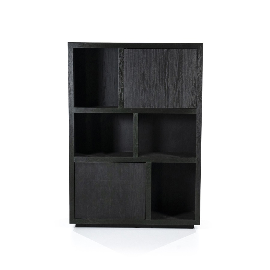Eleonora opbergkast Helsinki 120x42x170 cm eiken zwart
