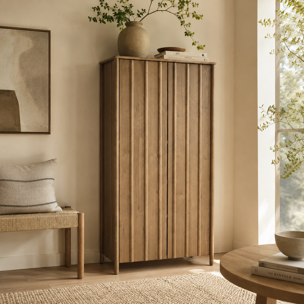 Eleonora opbergkast Jake 102x47x210 cm eiken bruin