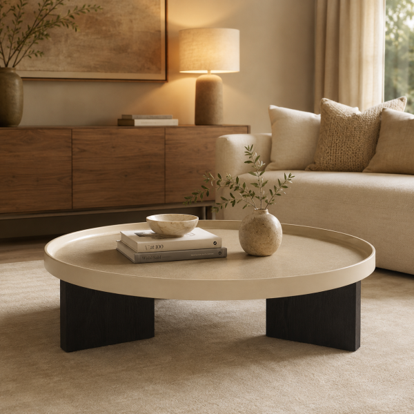 Eleonora salontafel Mayson 120x120x25 cm beige