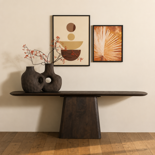 Eleonora sidetable Aron 180x40x75 cm mangohout bruin