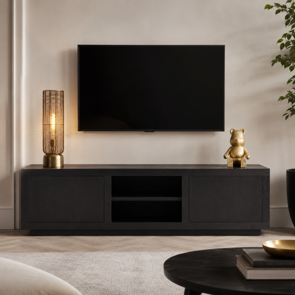 Eleonora tv meubel Helsinki 200x42x45 cm eiken zwart