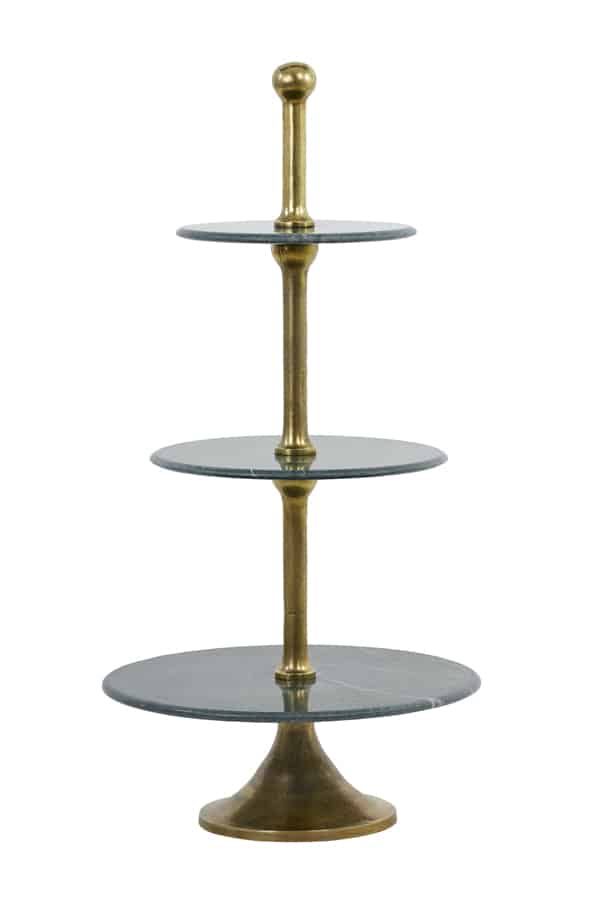 Light & Living etagere 3 laags Ø51x100 cm Vermentino marmer groen