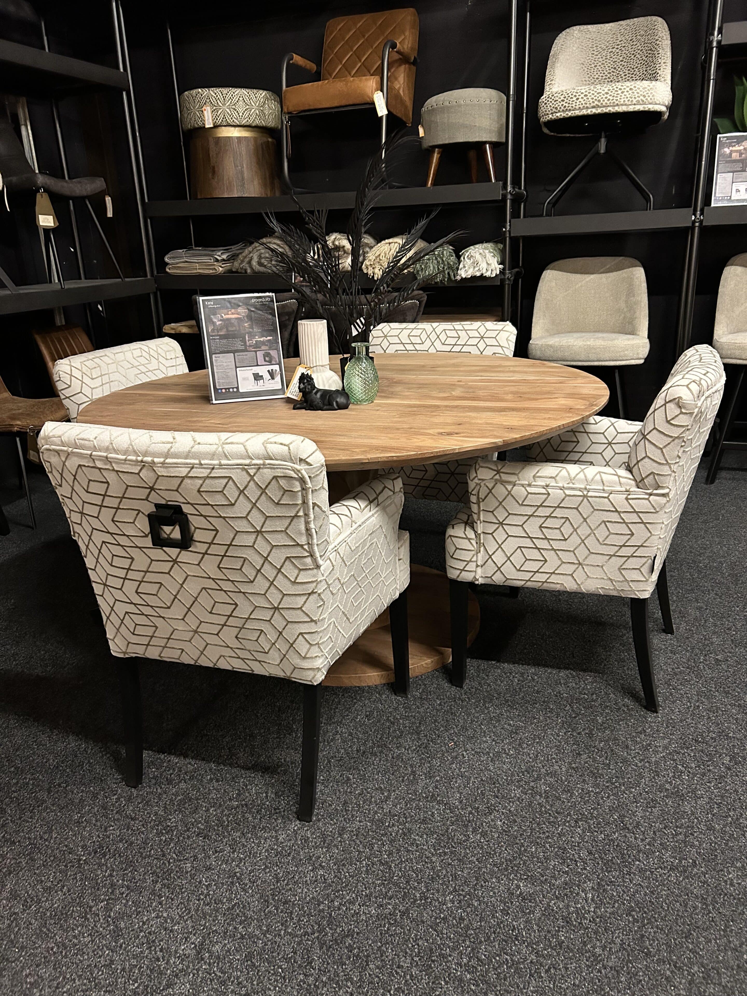 SHOWMODEL UrbanSofa eetkamerstoelen set van 4 Kate Fairmont Shiny Desert